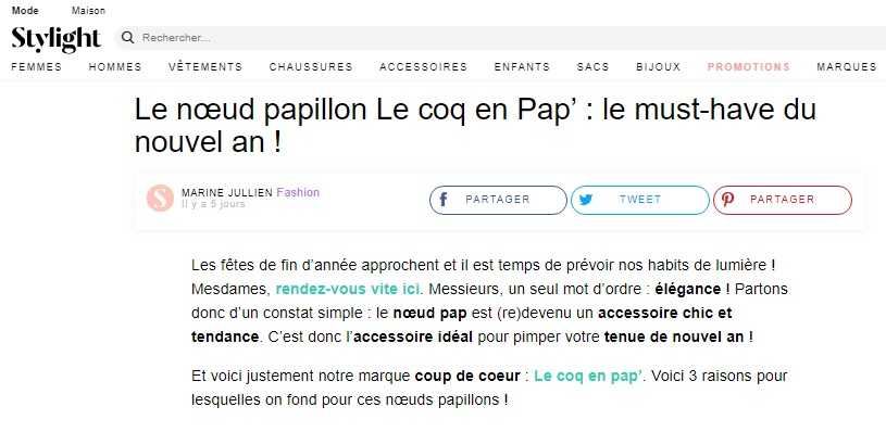 Stylight parle de Le Coq en Pap'