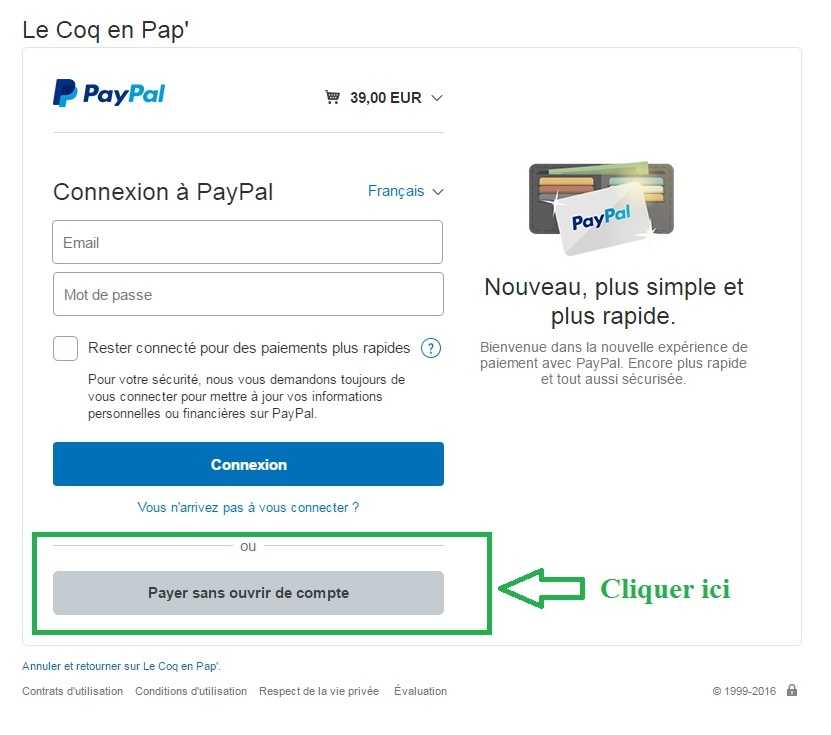 payer sans ouvrir de compte paypal