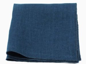  Le Coq en Pap' - Pochette de costume bleu marine uni en lin