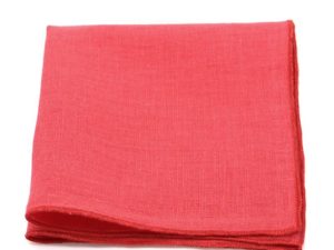  Le Coq en Pap' - Pochette de costume rouge grenadine uni en lin