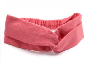  Le Coq en Pap' - Bandeau turban rouge grenadine uni en lin