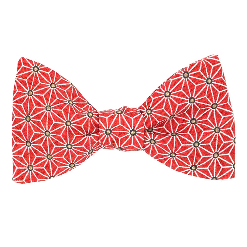Noeud papillon Japonais Asanoha Saki Rouge Garance - Le Coq
