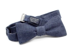  Le Coq en Pap' - Noeud papillon bleu denim jean brut foncé