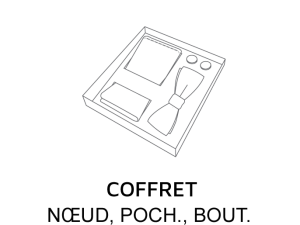  Le Coq en Pap' - Coffret noeud papillon, pochette, boutons Tissus au choix