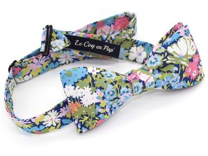  Le Coq en Pap' - Noeud papillon fleuri liberty thorpe a