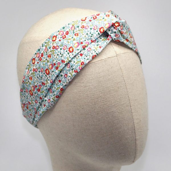  Le Coq en Pap' - Bandeau turban fleuri liberty eloïse b