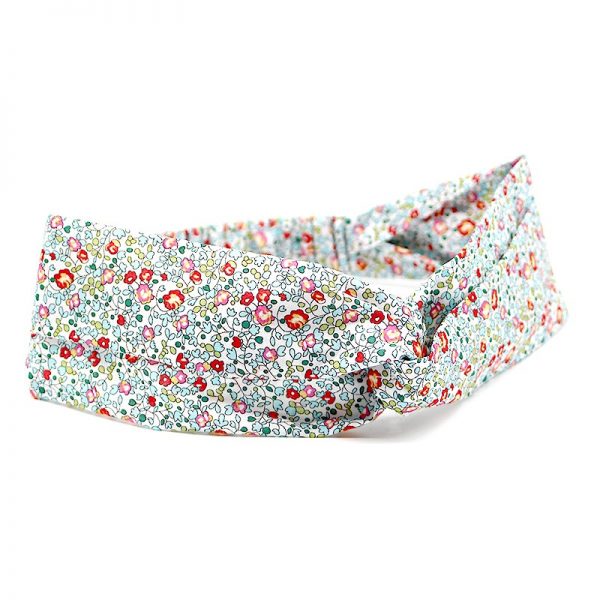  Le Coq en Pap' - Bandeau turban fleuri liberty eloïse b