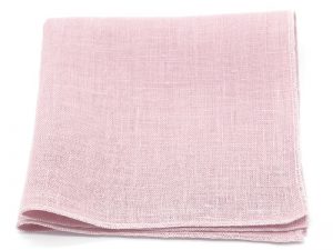  Le Coq en Pap' - Pochette de costume rose poudré uni en lin