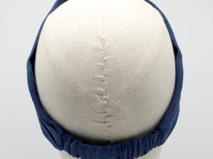  Le Coq en Pap' - Bandeau turban bleu marine uni en lin