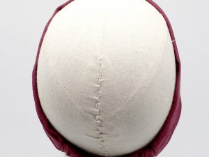  Le Coq en Pap' - Bandeau turban rouge aubergine uni en lin