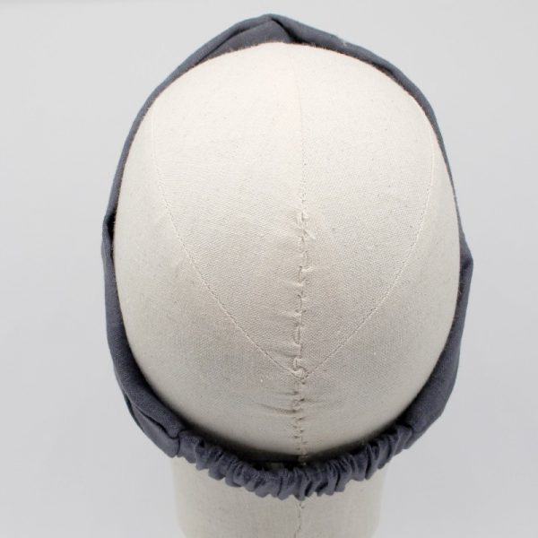  Le Coq en Pap' - Bandeau turban noir carbone uni en lin