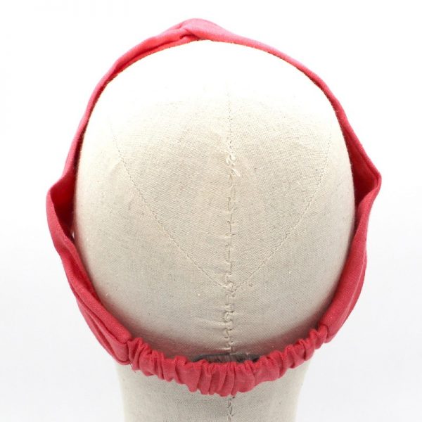  Le Coq en Pap' - Bandeau turban rouge grenadine uni en lin