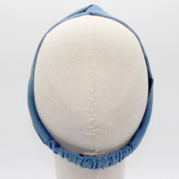  Le Coq en Pap' - Bandeau turban bleu stone uni en lin