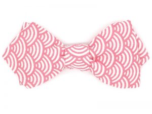  Le Coq en Pap' - Noeud papillon rose clair japonais seigaiha
