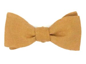  Le Coq en Pap' - Noeud papillon beige caramel uni en lin