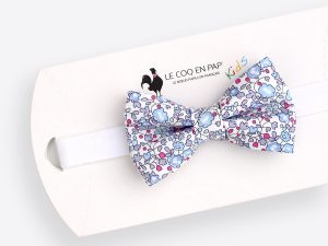  Le Coq en Pap' - Noeud papillon enfant fleuri liberty eloïse d