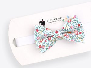  Le Coq en Pap' - Noeud papillon enfant fleuri liberty eloïse b