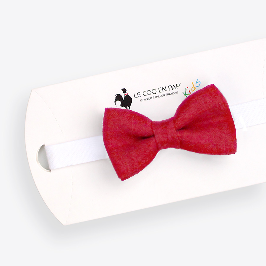 Noeud Papillon Enfant Rouge Grenat Uni En Lin Le Coq En Pap