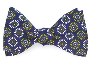  Le Coq en Pap' - Noeud papillon fleuri bleu marine kaleido