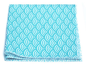  Le Coq en Pap' - Pochette de costume bleu turquoise japonais seigaiha