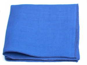  Le Coq en Pap' - Pochette de costume bleu bleuet uni en lin