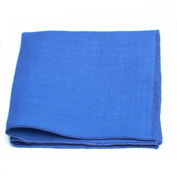  Le Coq en Pap' - Pochette de costume bleu bleuet uni en lin