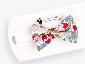  Le Coq en Pap' - Noeud papillon enfant fleuri liberty poppy daisy a