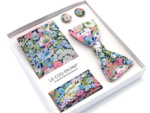  Le Coq en Pap' - Coffret noeud papillon fleuri liberty thorpe a