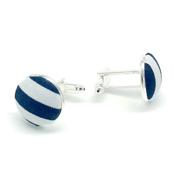 Boutons De Manchette Simon Carter - Laiton Couleur Marine - Neuf Avec Emballage