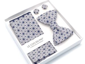  Le Coq en Pap' - Coffret noeud papillon blanc vieilli japonais fuji