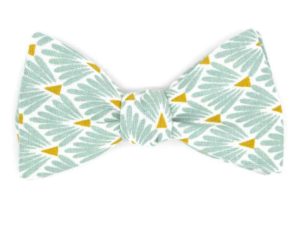  Le Coq en Pap' - Noeud papillon vert opaline japonais leafy