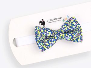  Le Coq en Pap' - Noeud papillon enfant fleuri liberty pepper a