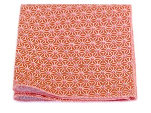  Le Coq en Pap' - Pochette de costume orange terracotta japonais saki