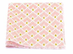  Le Coq en Pap' - Pochette de costume rose marshmallow japonais leafy