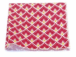  Le Coq en Pap' - Pochette de costume rouge amarante japonais leafy