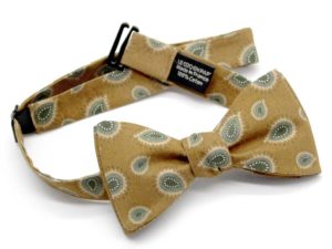  Le Coq en Pap' - Noeud papillon vert olive paisley