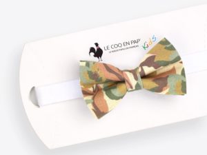  Le Coq en Pap' - Noeud papillon enfant fleuri camo flower