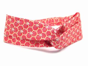  Le Coq en Pap' - Bandeau turban rouge corail japonais kikko