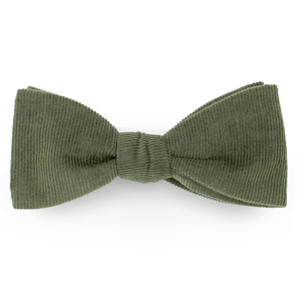 Noeud papillon vert kaki uni en velours - Le Coq en Pap'