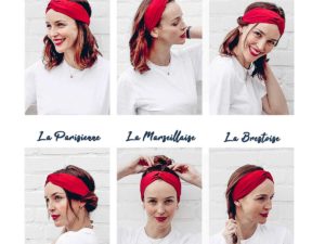  Le Coq en Pap' - Bandeau turban vert céladon uni en lin