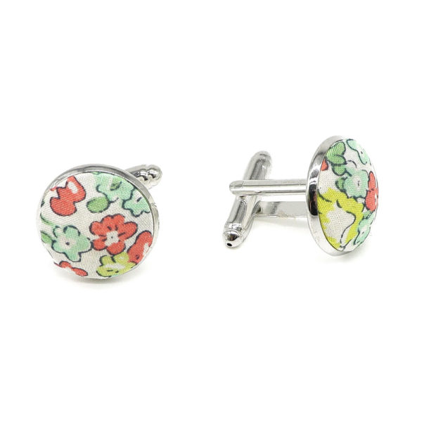  Le Coq en Pap' - Boutons de manchette fleuri liberty michelle b