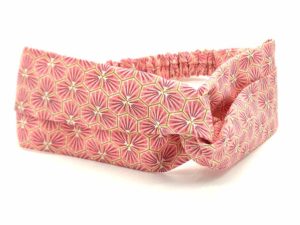  Le Coq en Pap' - Bandeau turban rose corail japonais kikko