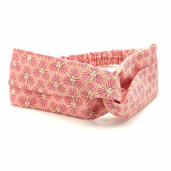  Le Coq en Pap' - Bandeau turban rose corail japonais kikko