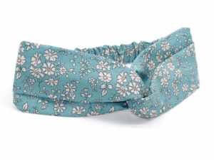  Le Coq en Pap' - Bandeau turban fleuri liberty capel n sea green