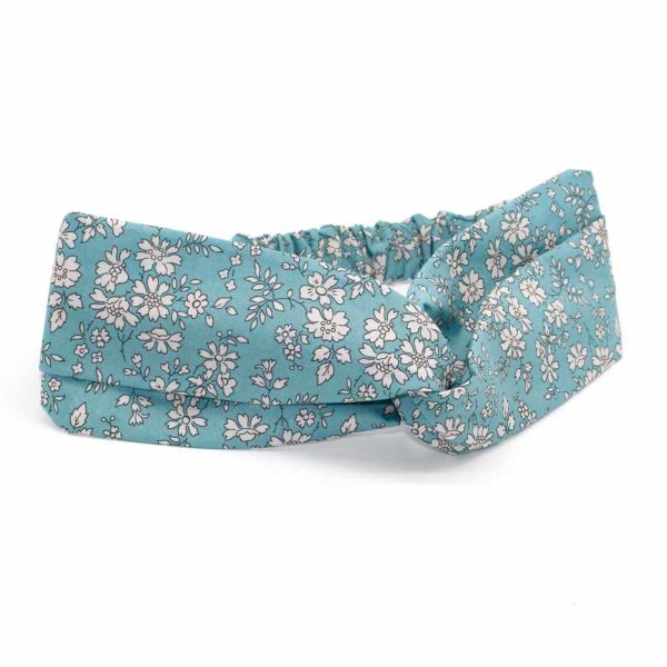  Le Coq en Pap' - Bandeau turban fleuri liberty capel n sea green