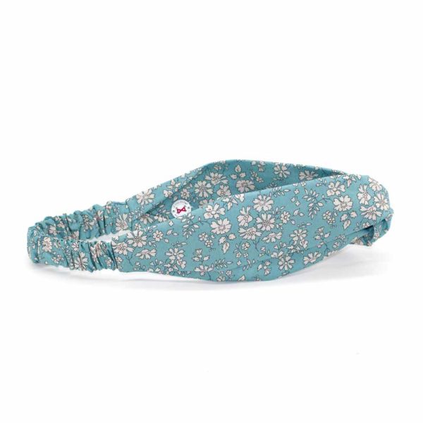  Le Coq en Pap' - Bandeau turban fleuri liberty capel n sea green