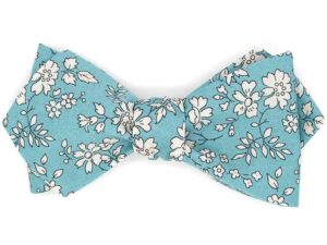  Le Coq en Pap' - Noeud papillon fleuri liberty capel n sea green