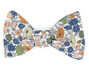  Le Coq en Pap' - Noeud papillon fleuri liberty poppy forest b