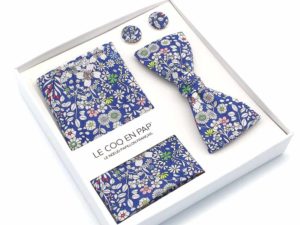  Le Coq en Pap' - Coffret noeud papillon fleuri liberty edenham c