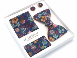  Le Coq en Pap' - Coffret noeud papillon fleuri liberty edenham u glen river